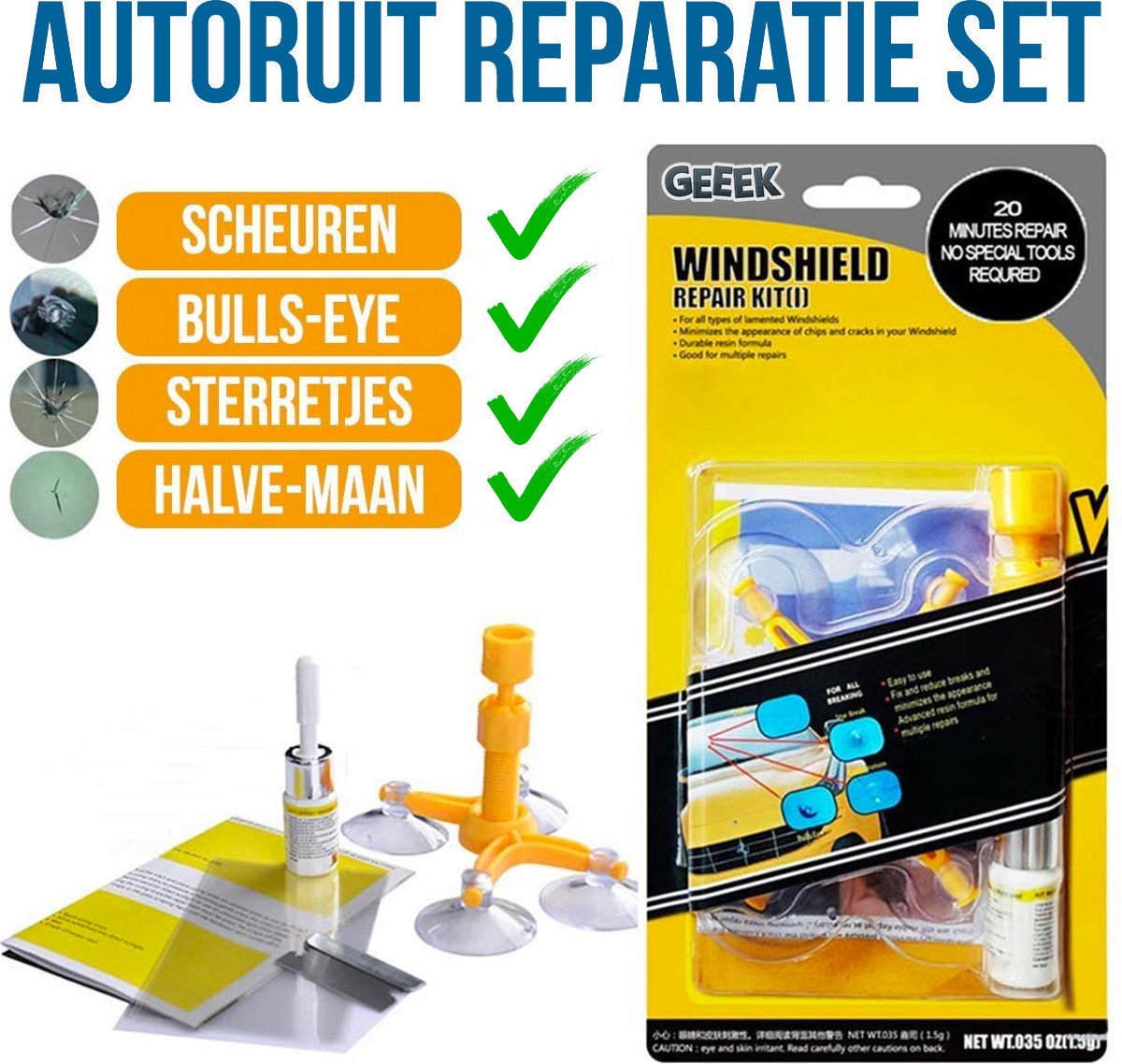 Autoruit Reparatie Set - Zelf je Autoruit Repareren