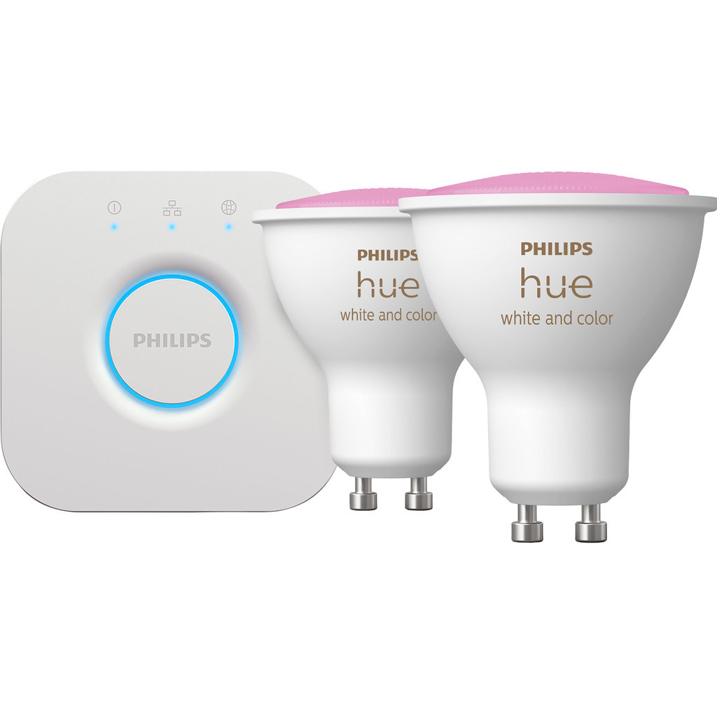 Philips Hue White and Color GU10 Duo pack + Hue Bridge