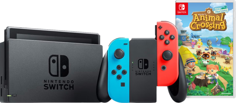 Nintendo Switch Rood/Blauw + Animal Crossing New Horizons