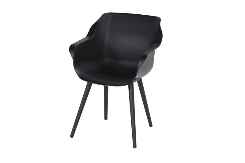 Hartman Sophie Studio dining armstoel - Carbon Black- Alu poot