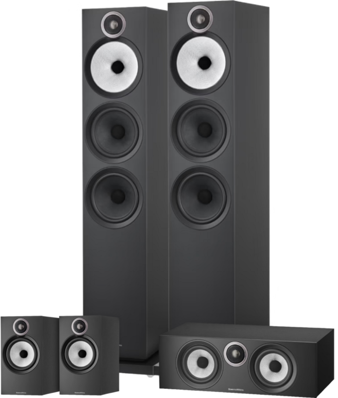 Bowers & Wilkins HTM6 S3 + 603 S3 (per paar) + 606 S3 (per paar) Zwart