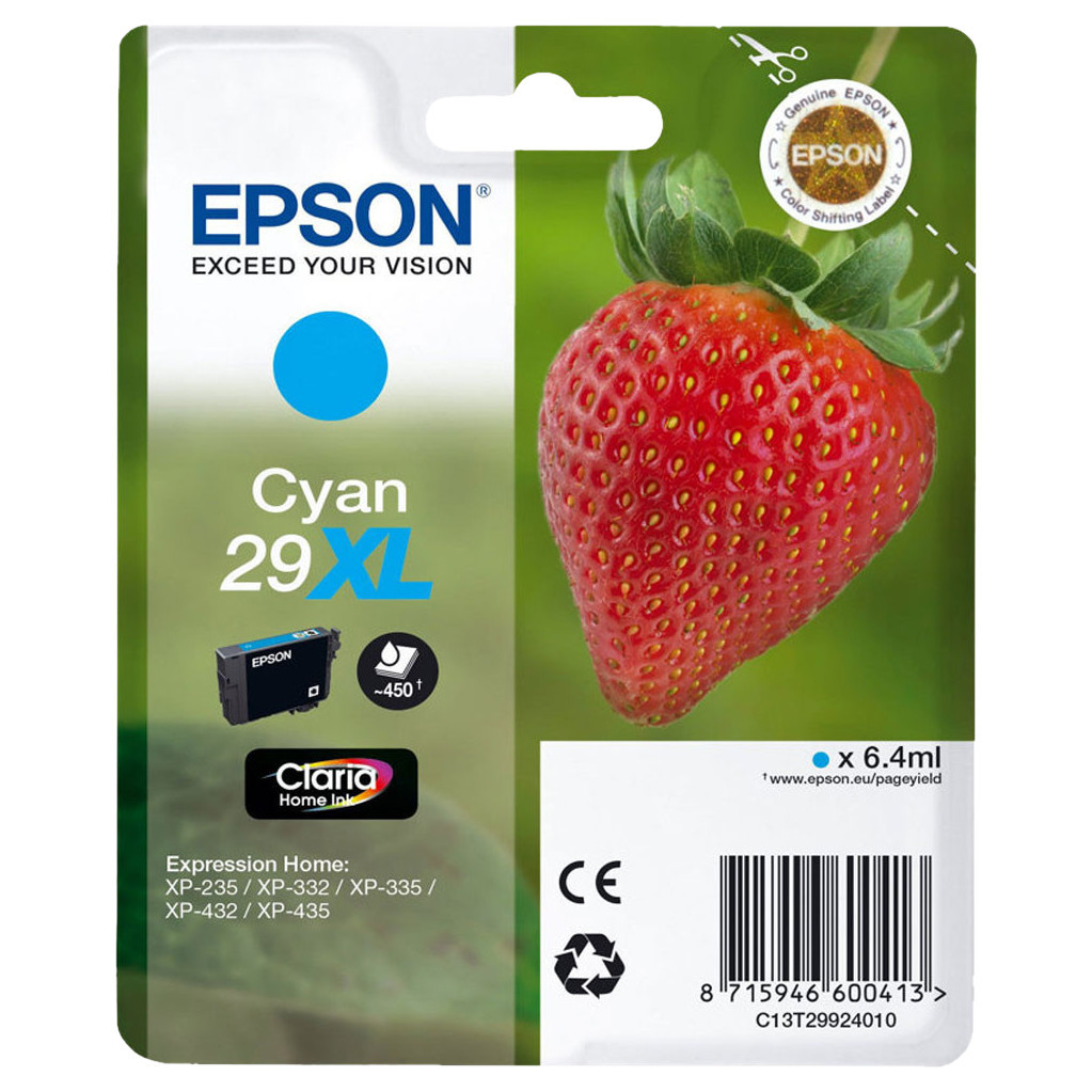 Epson 29XL Cartridge Cyaan