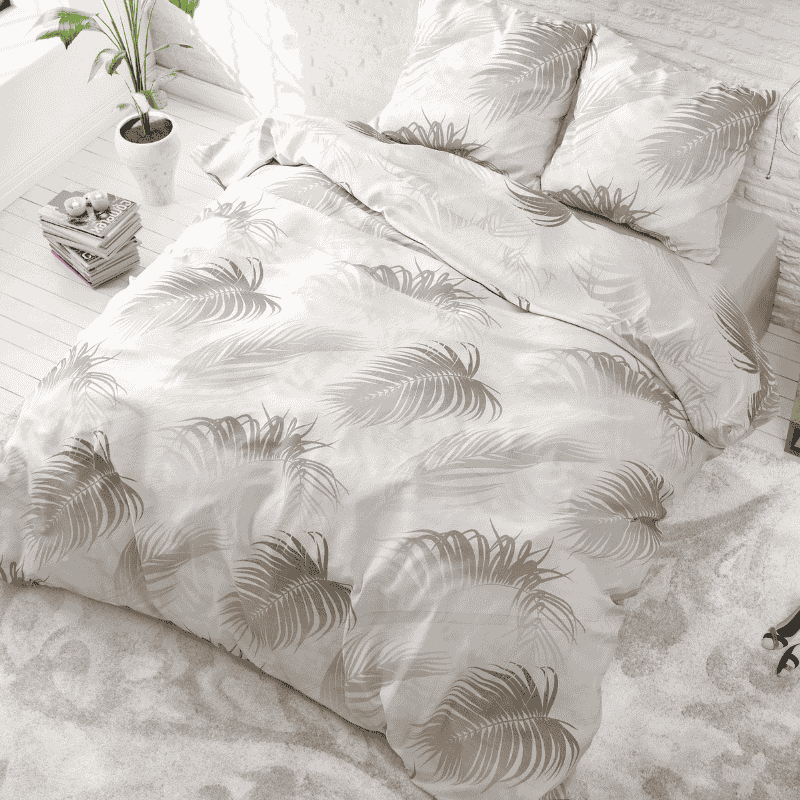 Dekbedovertrek Natalia - Lits-Jumeaux (240x220 cm) - Wit & Goud Microvezel - Dessin: Patroon, Luxe - Sleeptime Elegance - Dekbed-Discounter.nl