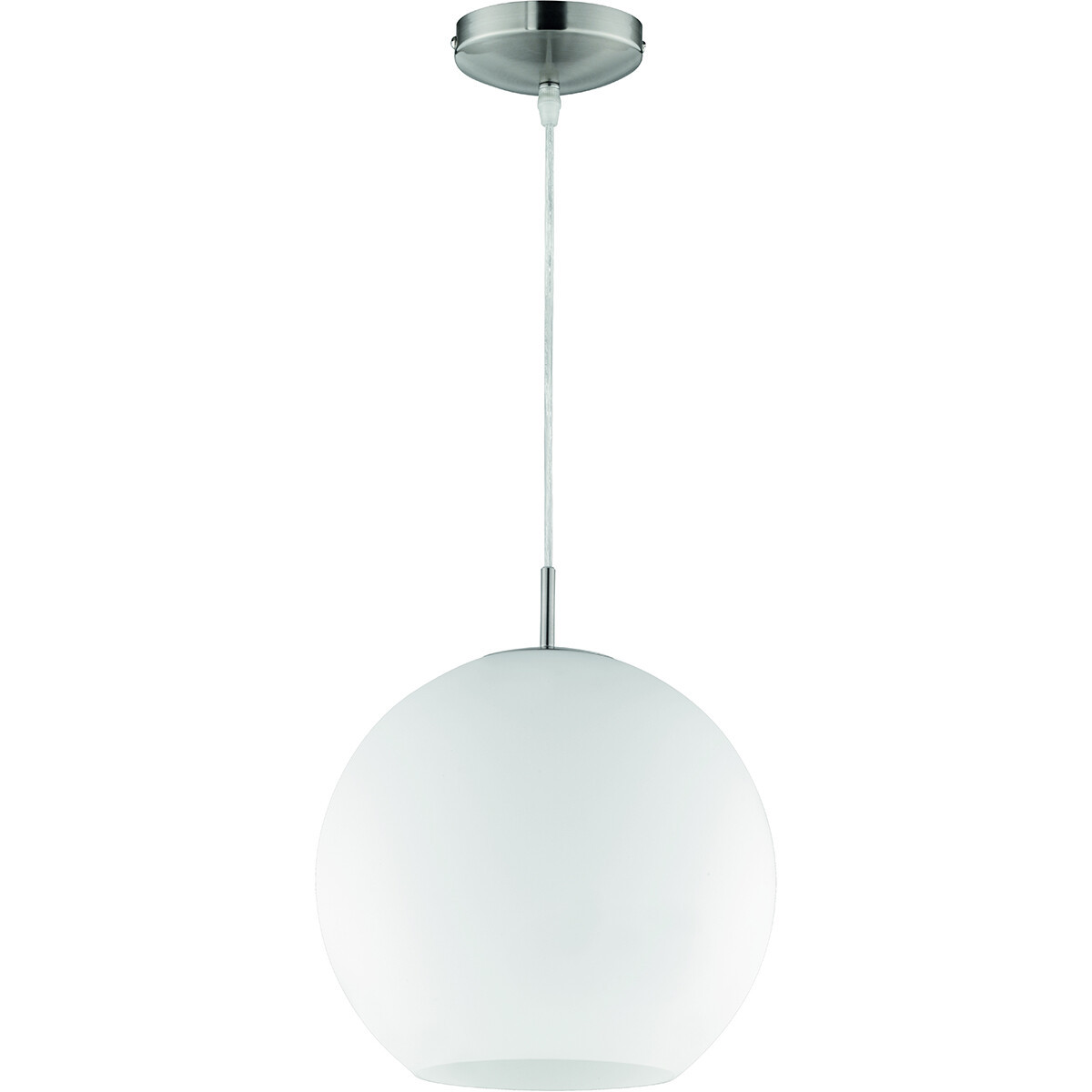 LED Hanglamp - Hangverlichting - Trion Mono XL - E27 Fitting - Rond - Mat Nikkel - Aluminium