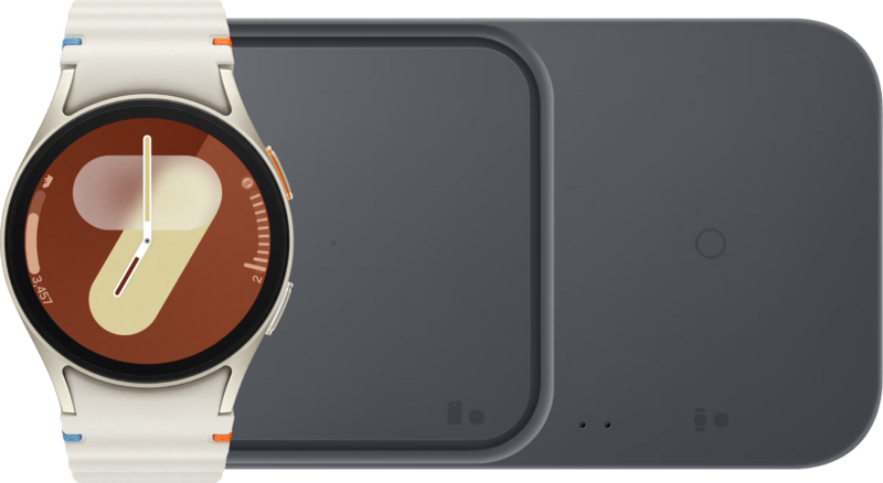 Samsung Galaxy Watch 7 Crème 40mm + Duo Draadloze Oplader