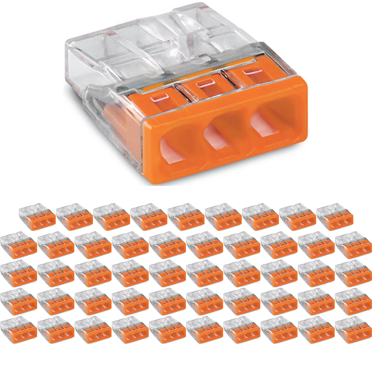 WAGO - Lasklem - 3 Polig - 0.5-2.5mm2 - Oranje - 50 Stuks