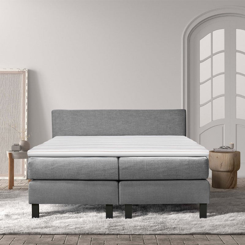 2-Persoons Boxspring Cloud Chill - Deluxe - Beige 140x200 cm - Pocketvering - Inclusief Topper - Dekbed-Discounter.nl