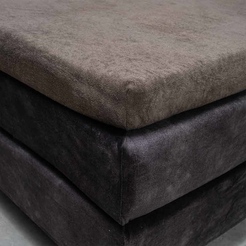 Topper Hoeslaken Badstof - Taupe - 160x200 cm - Taupe - Fresh and Co - Dekbed-Discounter.nl