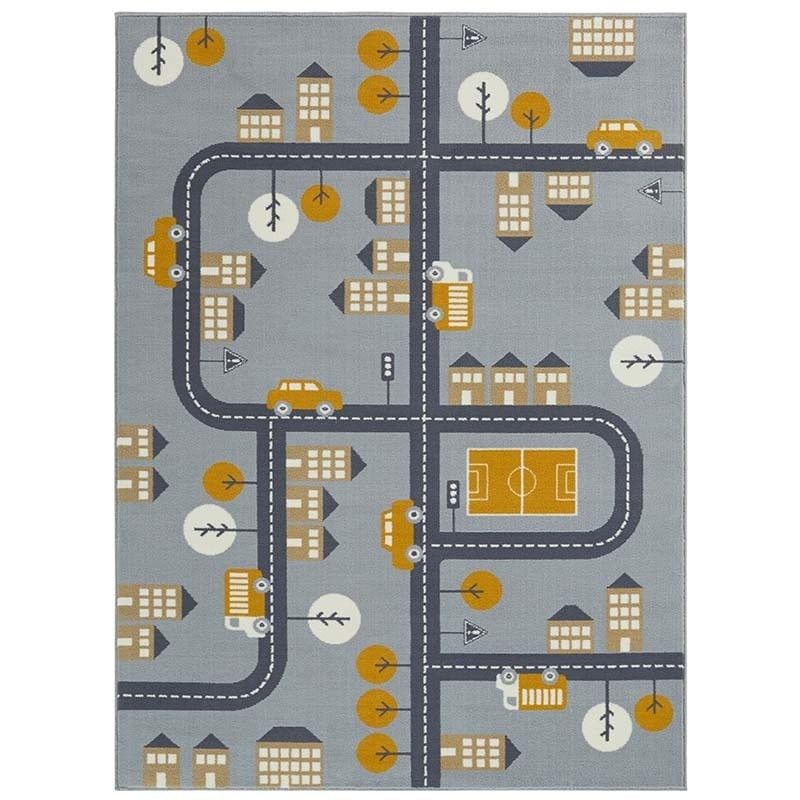 Vloerkleed Kids Town Grijs - Hanse Home Adventures - 120x170 cm - Rechthoek - Dekbed-Discounter.nl