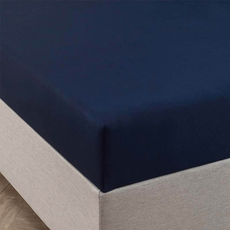 Hoeslaken Bamboe Stretch - Navy - 160x200 cm - Blauw - Fresh and Co - Dekbed-Discounter.nl