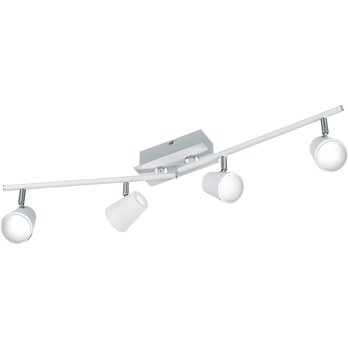 LED Plafondspot - Trion Narca - 24W - Warm Wit 3000K - 4-lichts - Rechthoek - Mat Wit - Aluminium