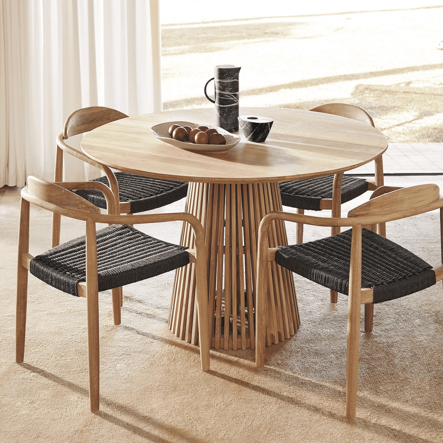 Kave Home Ronde Eettafel Jeanette Teakhout, 120cm - Naturel