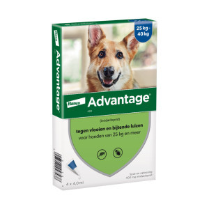 Advantage Nr. 400 vlooienmiddel hond vanaf 25 kg 5 verpakkingen