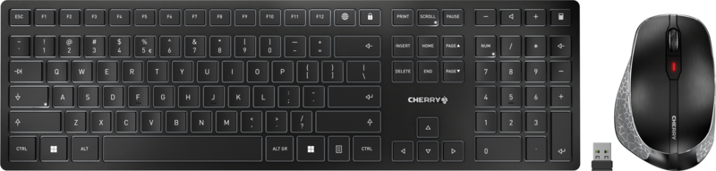 CHERRY DW 9500 SLIM Desktop Draadloze Toetsenbord en Muis Set Qwerty Zwart