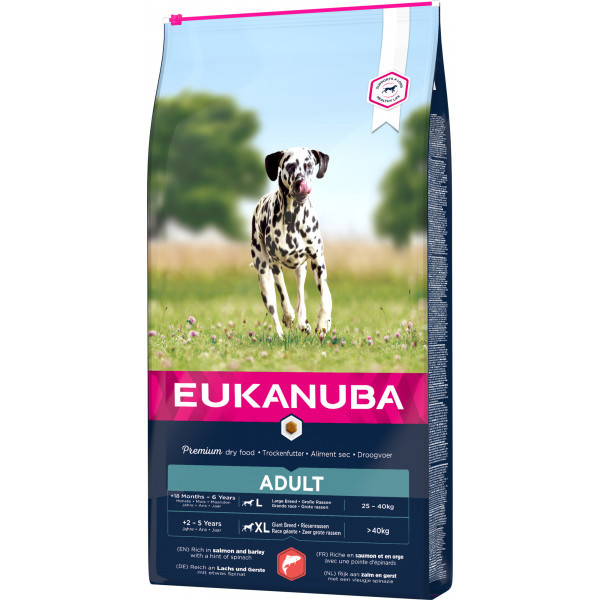 Eukanuba Adult Large met zalm & gerst hondenvoer 2 x 12 kg