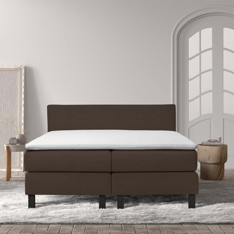 2-Persoons Boxspring Cloud Relax - Deluxe - Creme 180x200 cm - Pocketvering - Inclusief Topper - Dekbed-Discounter.nl