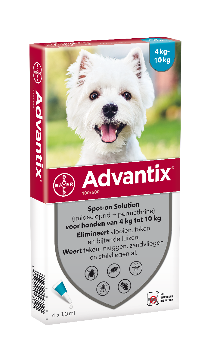 Advantix Spot-On Hond 100/500 4-10kg - 4 pip