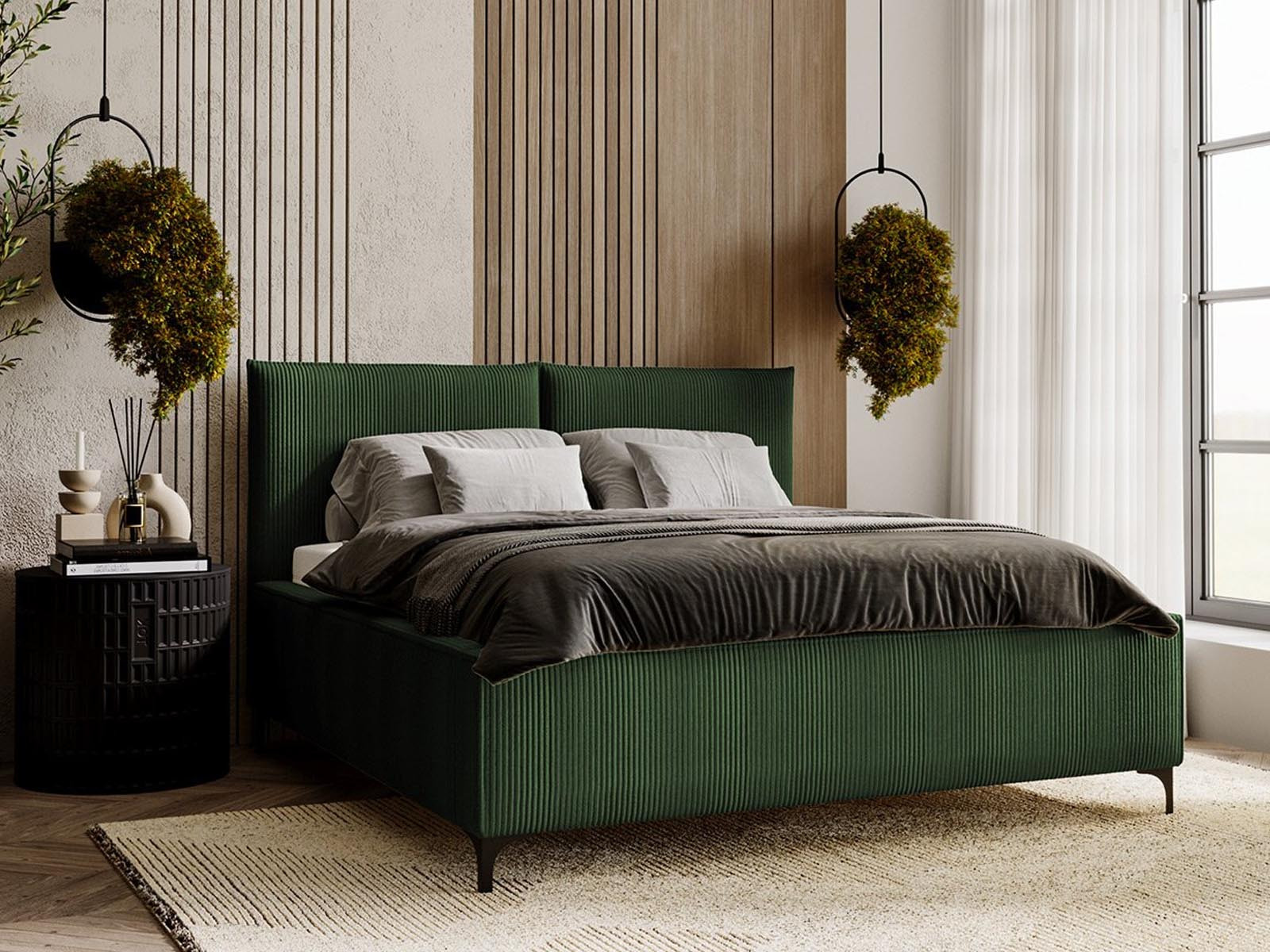 Tweepersoonsbed LEONTIEN 160x200 cm groen