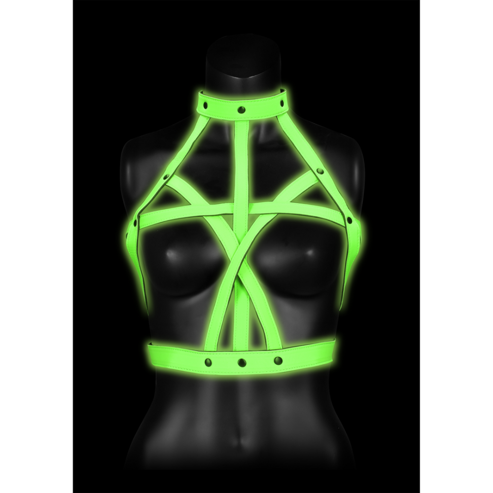 Ouch! by Shots Bra Harness - Glow in the Dark - L/XL