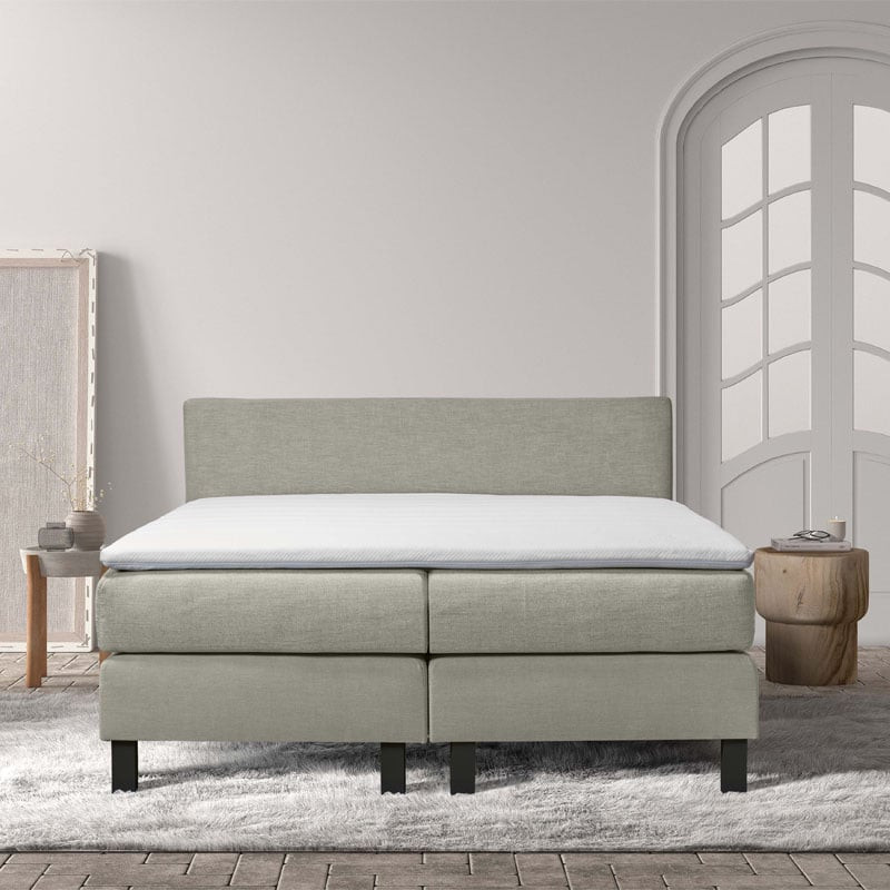 2-Persoons Boxspring Cloud Relax - Deluxe - Creme 160x200 cm - Pocketvering - Inclusief Topper - Dekbed-Discounter.nl