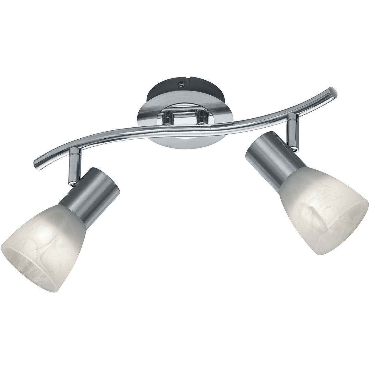 LED Plafondspot - Trion Levino - E14 Fitting - Warm Wit 3000K - 2-lichts - Rechthoek - Mat Nikkel - Aluminium