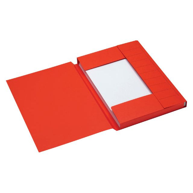 Dossiermap Secolor A4 3 kleppen 225gr rood