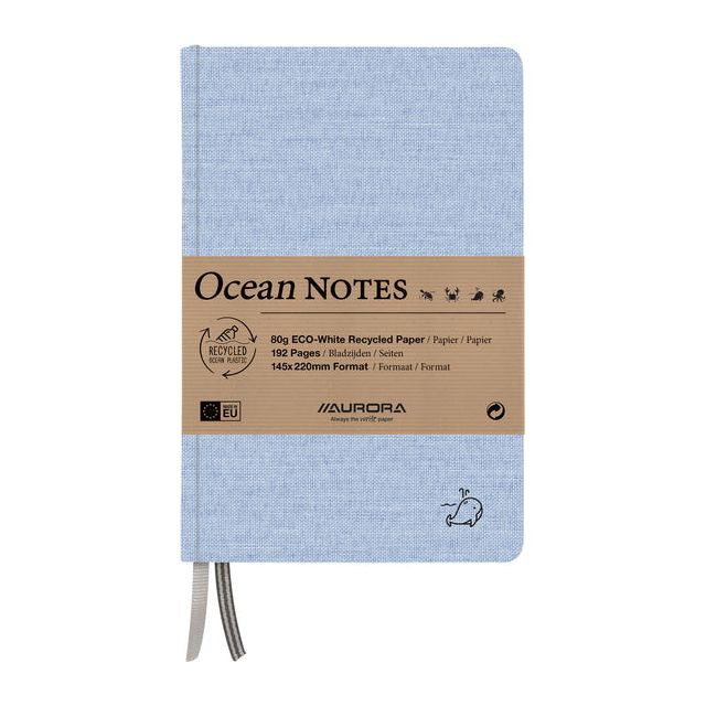 Notitieboek aurora ocean a5 192blz lijn 80gr blauw