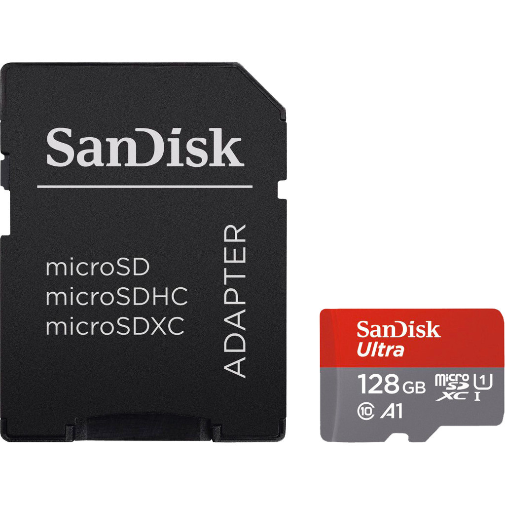 SanDisk MicroSDXC Ultra 128GB 120 MB/s CL10 A1 UHS-1 + SD Ad