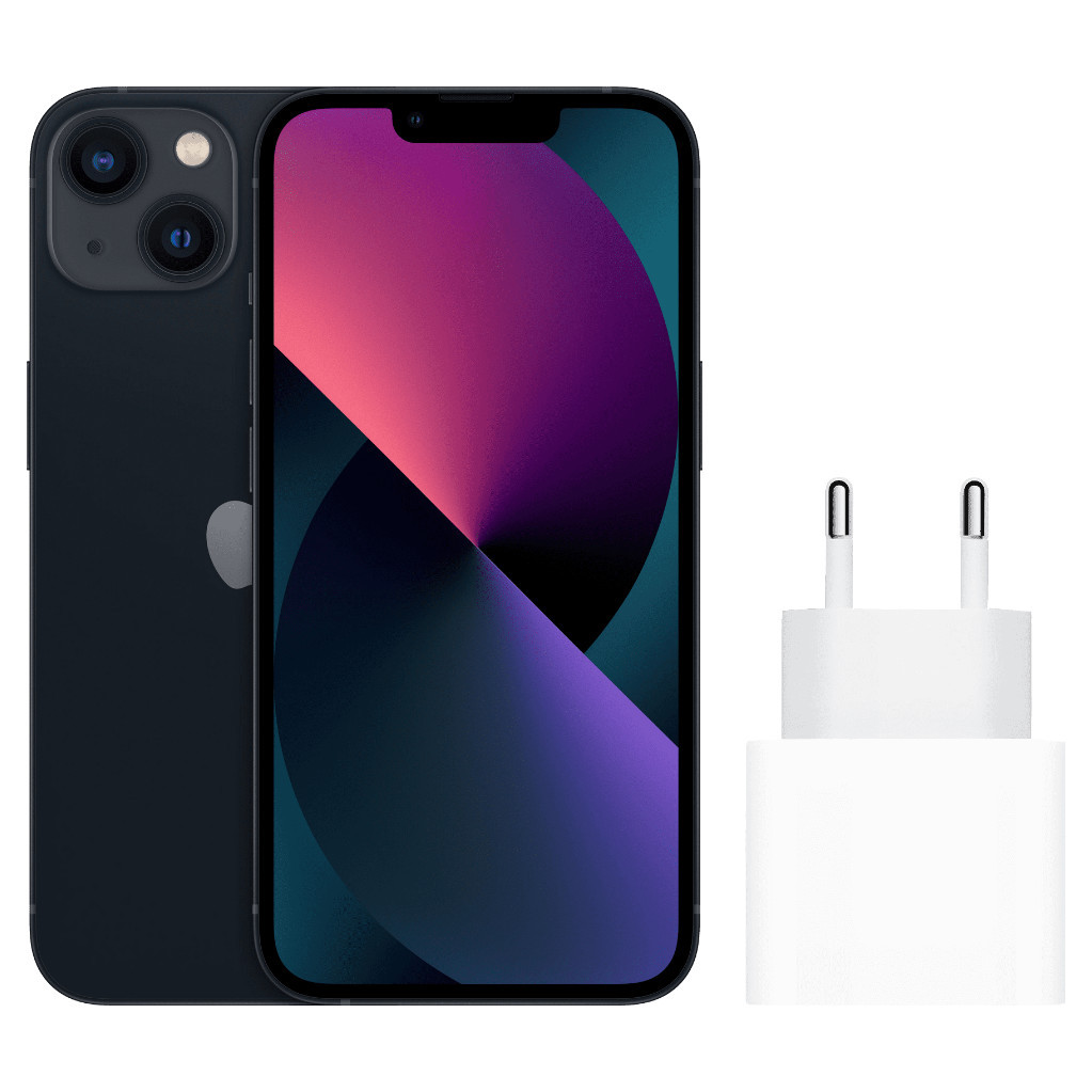 Apple iPhone 13 128GB Zwart + Apple Usb C Oplader 20W