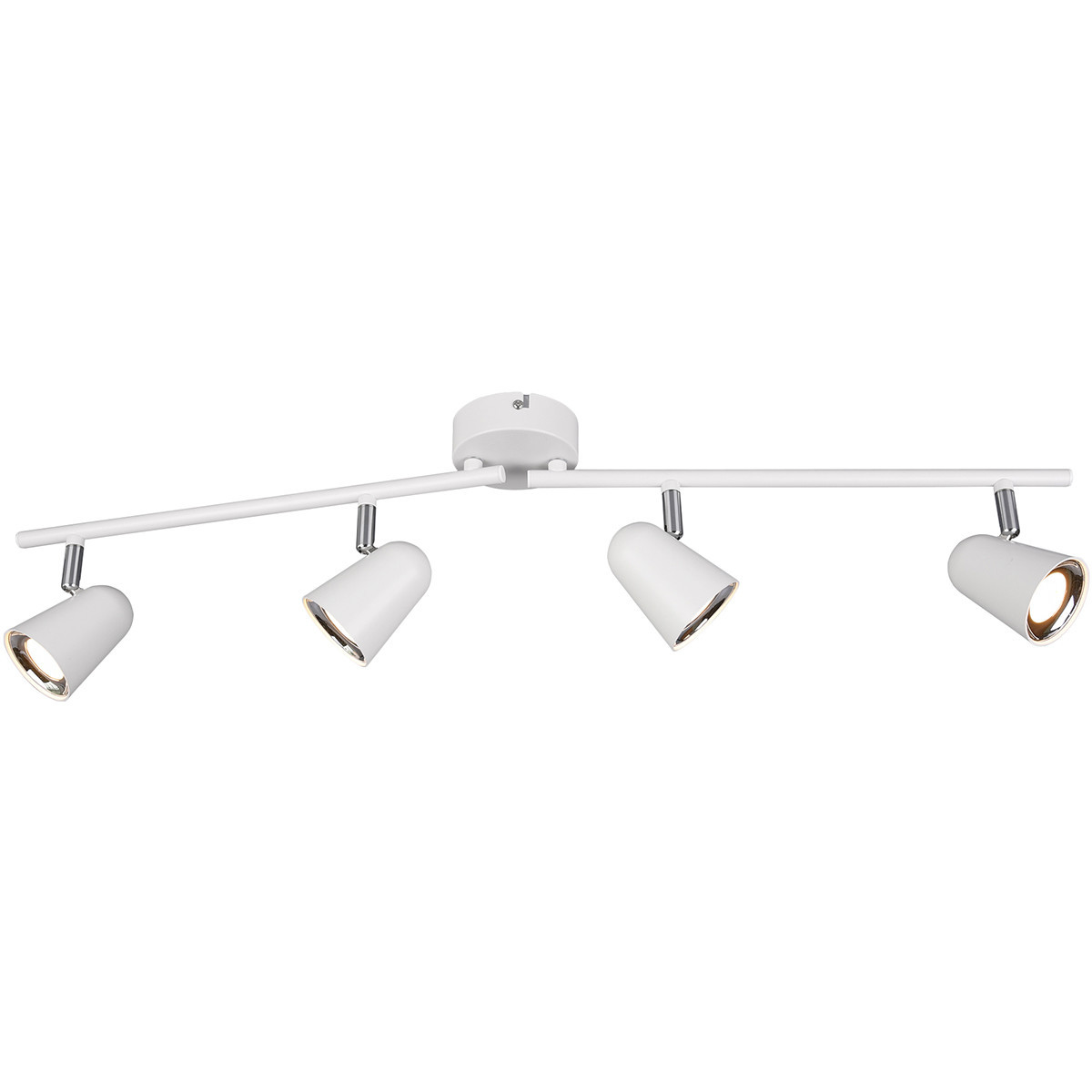 LED Plafondspot - Trion Toluno - 12W - Warm Wit 3000K - 4-lichts - Rechthoek - Mat Wit - Kunststof