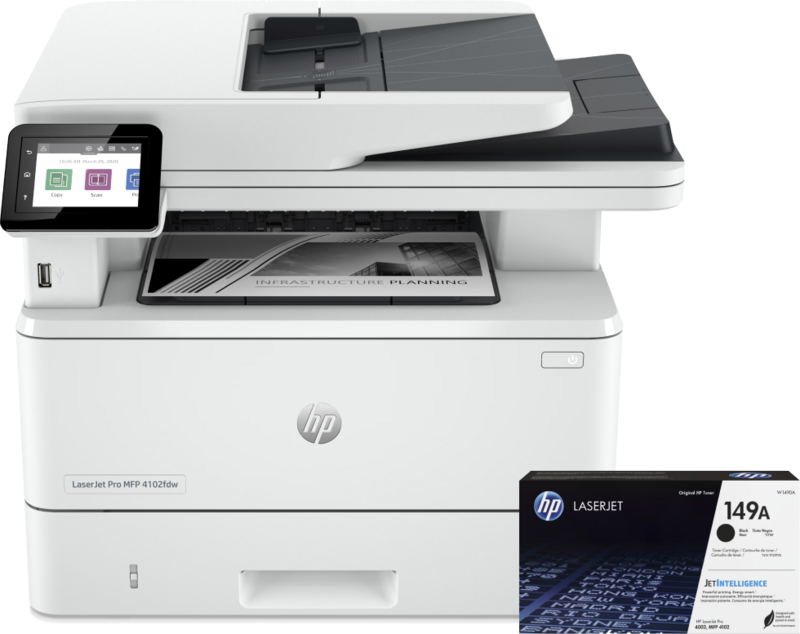 HP LaserJet Pro MFP 4102fdw + 1 extra zwarte toner