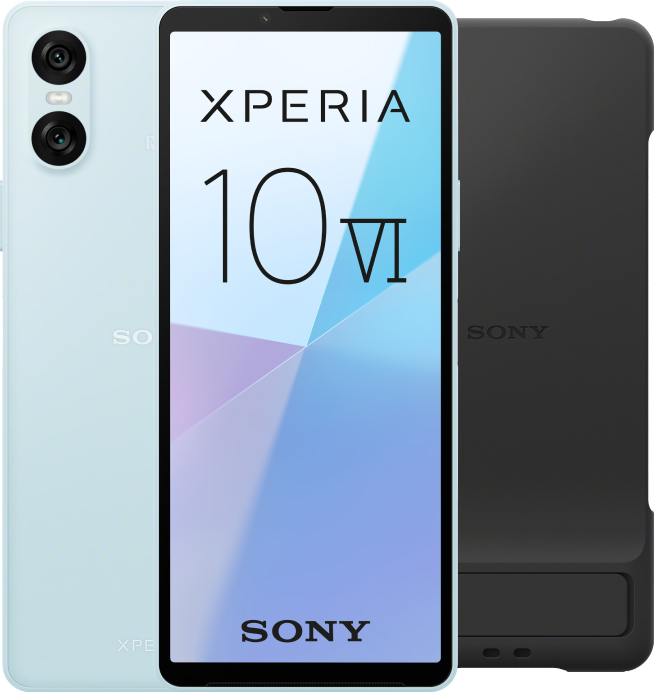 Sony Xperia 10 VI 128GB Blauw 5G + Sony Back Cover Zwart met Standaard