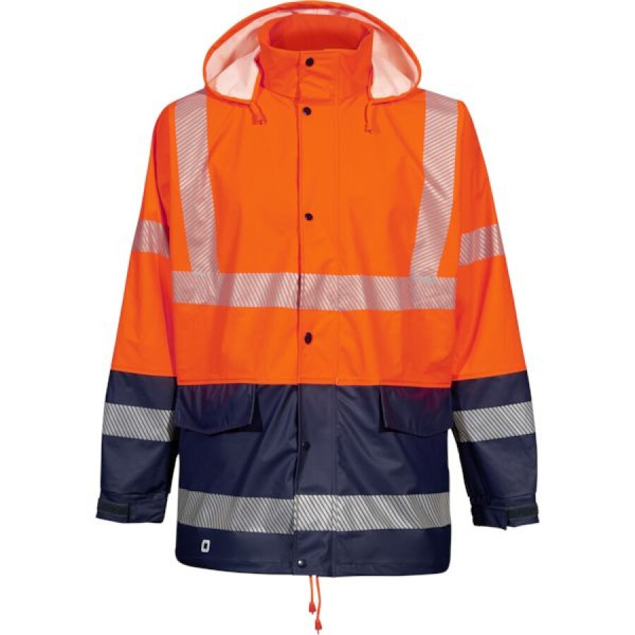 Opsial regenjas - Darius - High Visibility - oranje/marine blauw - maat S