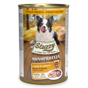 Stuzzy Monoprotein kip nat hondenvoer (400 gram) 4 dozen (24 x 400 g)