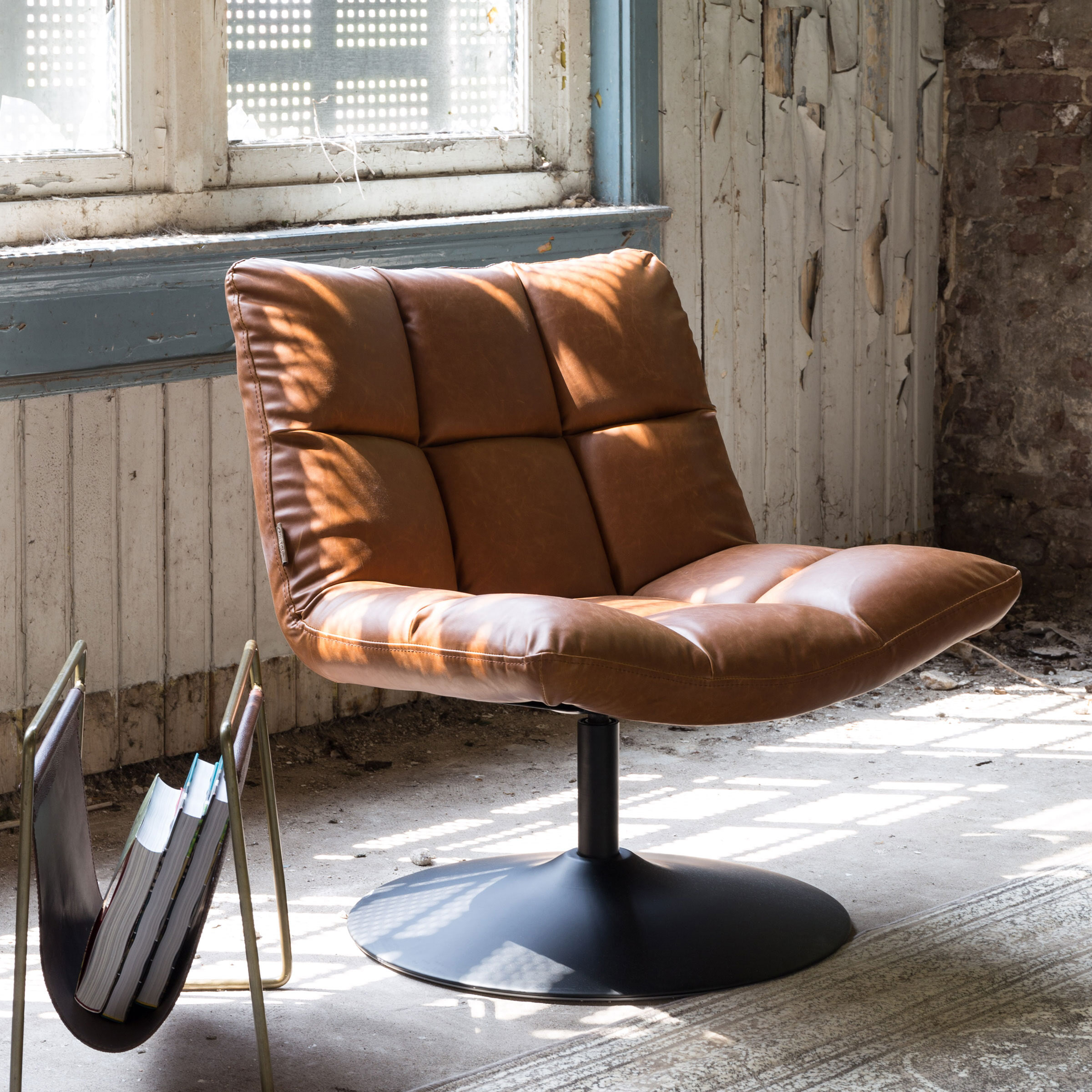 Dutchbone Fauteuil Bar PU - Vintage Bruin