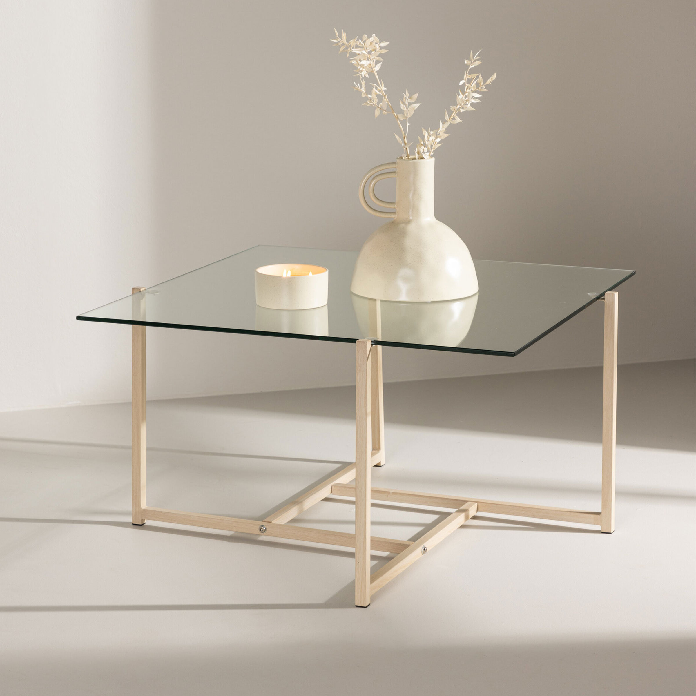 Nohr Salontafel Katelynne Glas, 80 x 80cm - Vierkant