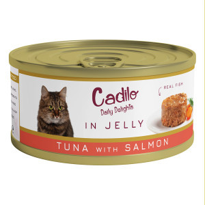 Cadilo Daily Delights - tonijn met zalm in gelei - natvoer kat (70 g) 1 verpakking (6 x 70g)