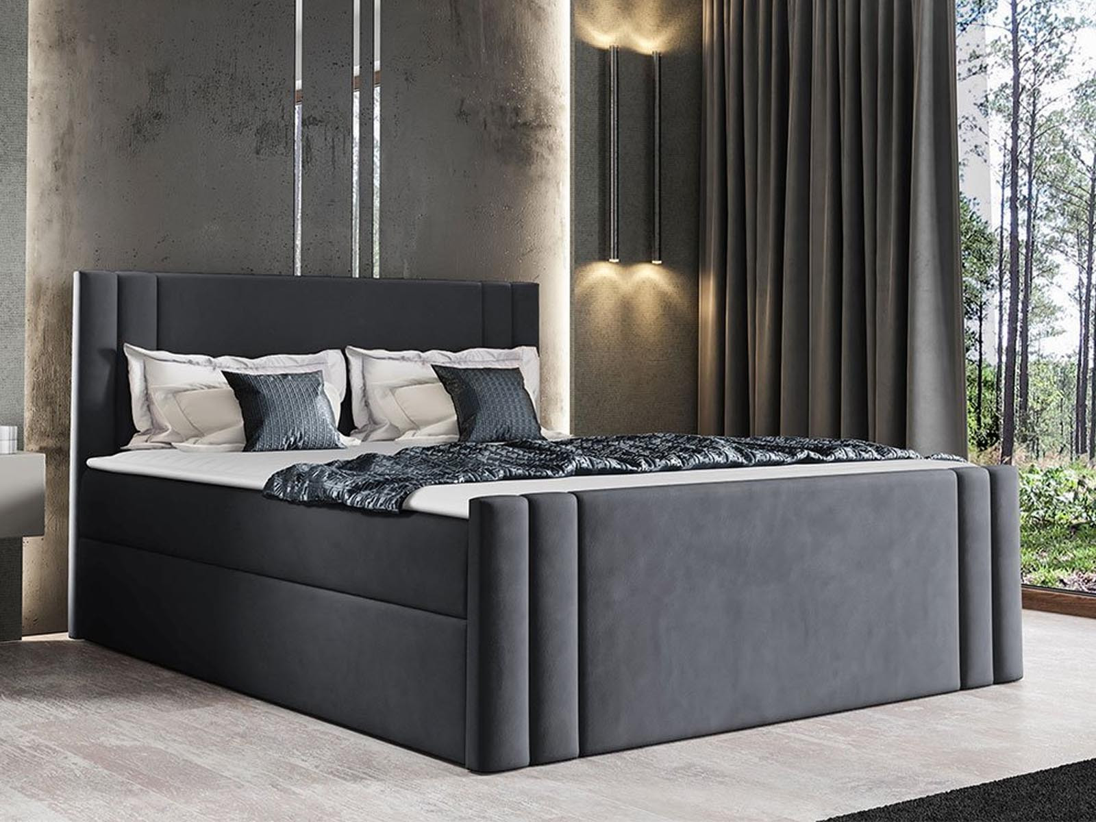 Boxspring CARMELO 180x200 cm donkergrijs