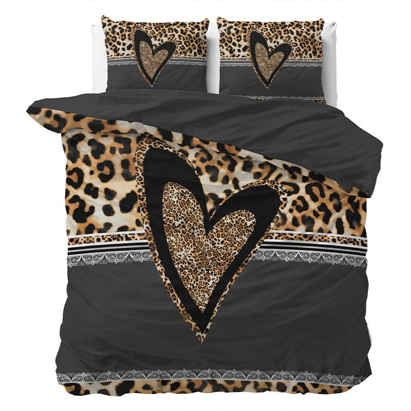 Dekbedovertrek Panther Love - Lits-Jumeaux (240x220 cm) - Meerkleurig Katoen - Dessin: Dieren - Dreamhouse - Dekbed-Discounter.nl