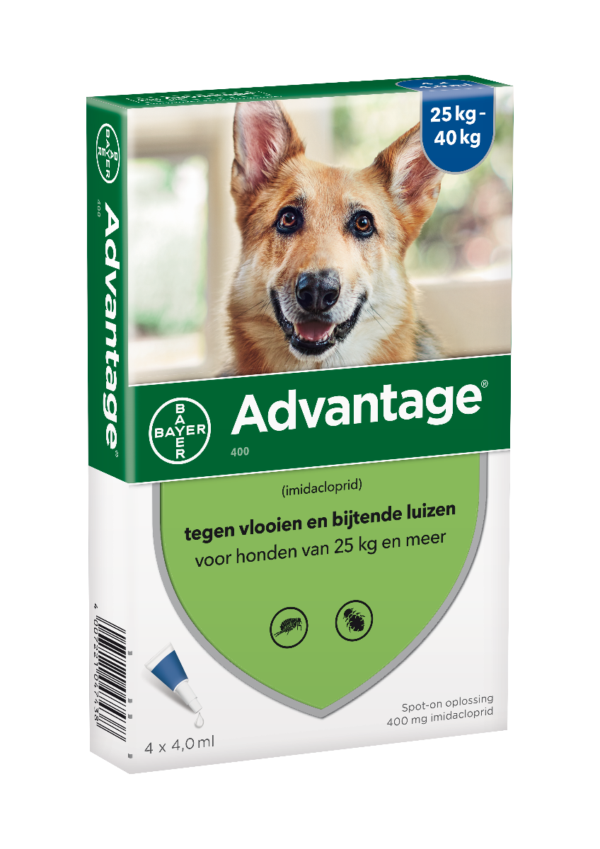 Advantage Hond 400, 25 - 40 kilo 4 pipetten