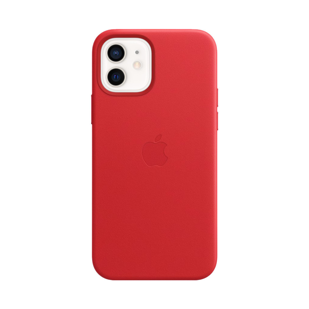 Apple iPhone 12 en 12 Pro Back Cover met MagSafe Leer RED