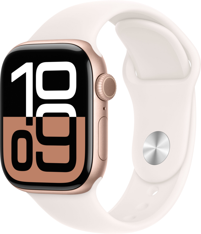 Apple Watch Series 10 42mm Roségoud Sportband S/M