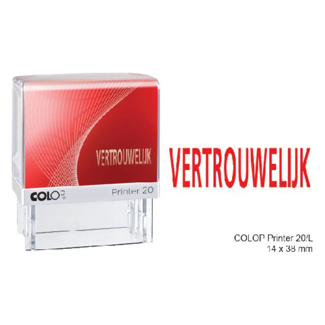 Woordstempel Colop Printer 20 vertrouwelijk rood