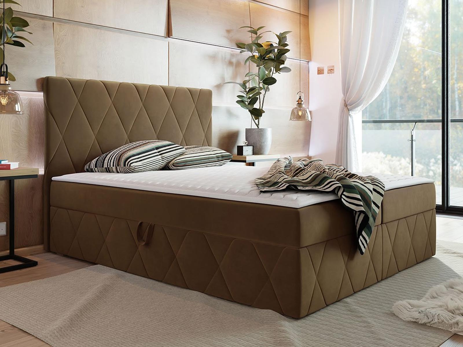 Boxspring SIMONA 140x200 cm bruin