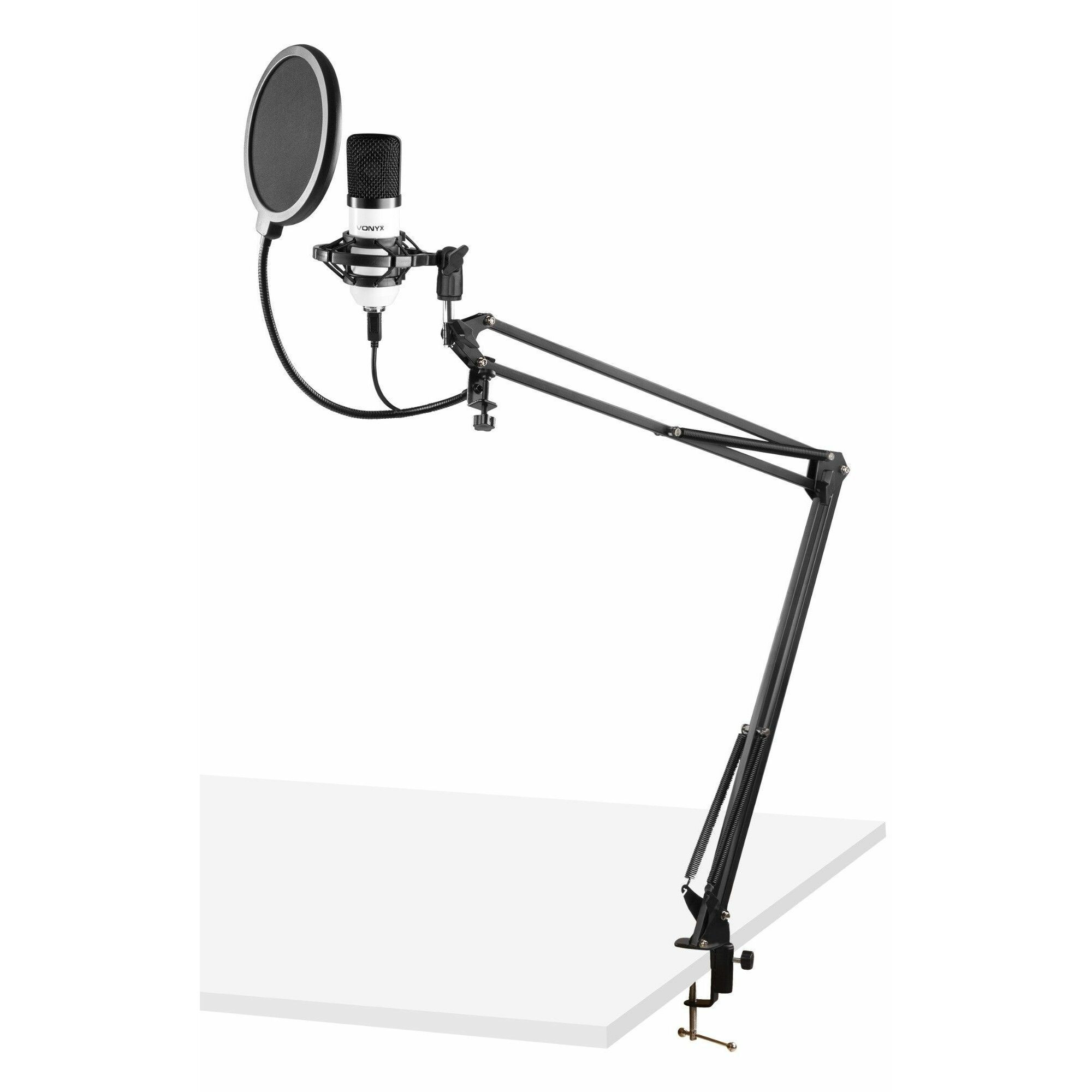 Vonyx CMS300W USB Studio microfoon met verstelbare arm - Wit