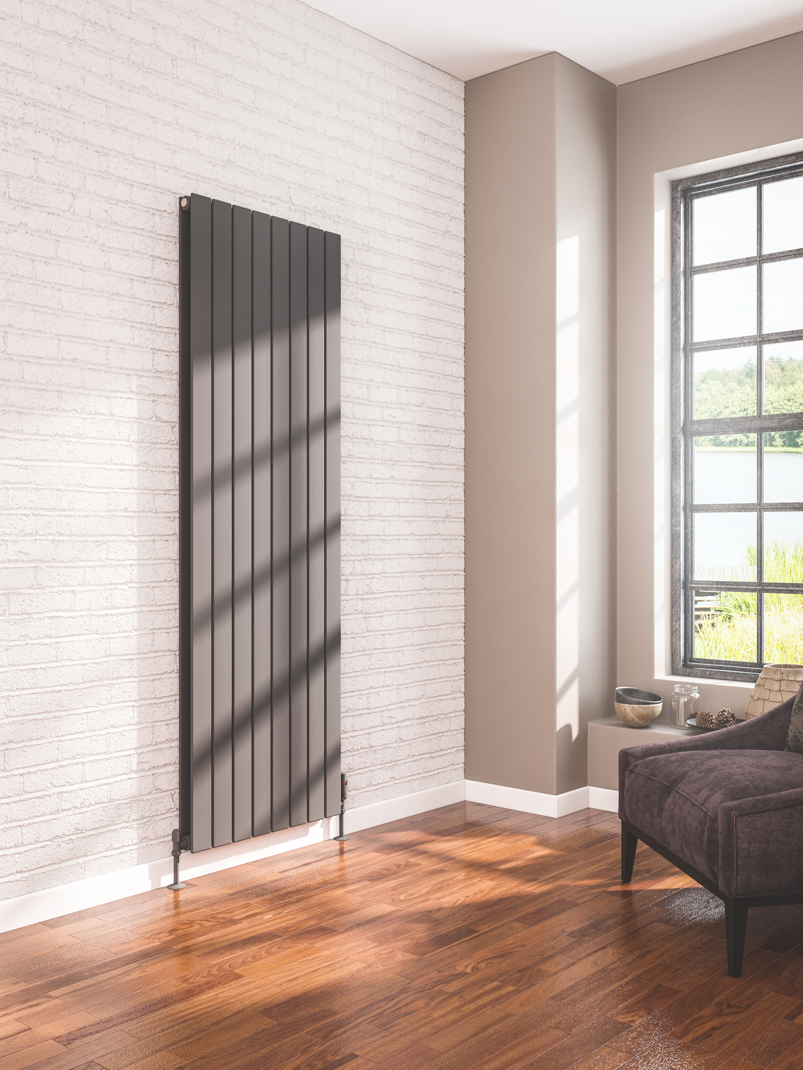 Eastbrook Addington type 20 radiator 180 x 58,8cm 2127 watt antraciet