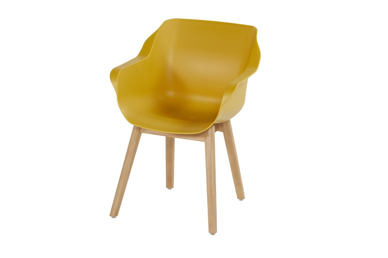 Hartman Sophie Studio dining armstoel - Curry Yellow - Teak poot