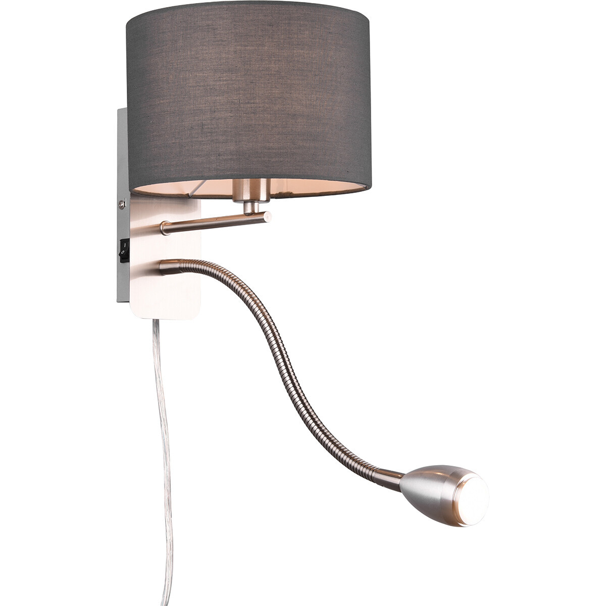 LED Wandlamp - Trion Hotia - E14 Fitting - 3W - Warm Wit 3000K - Rond - Mat Grijs - Aluminium - OSRAM LEDs