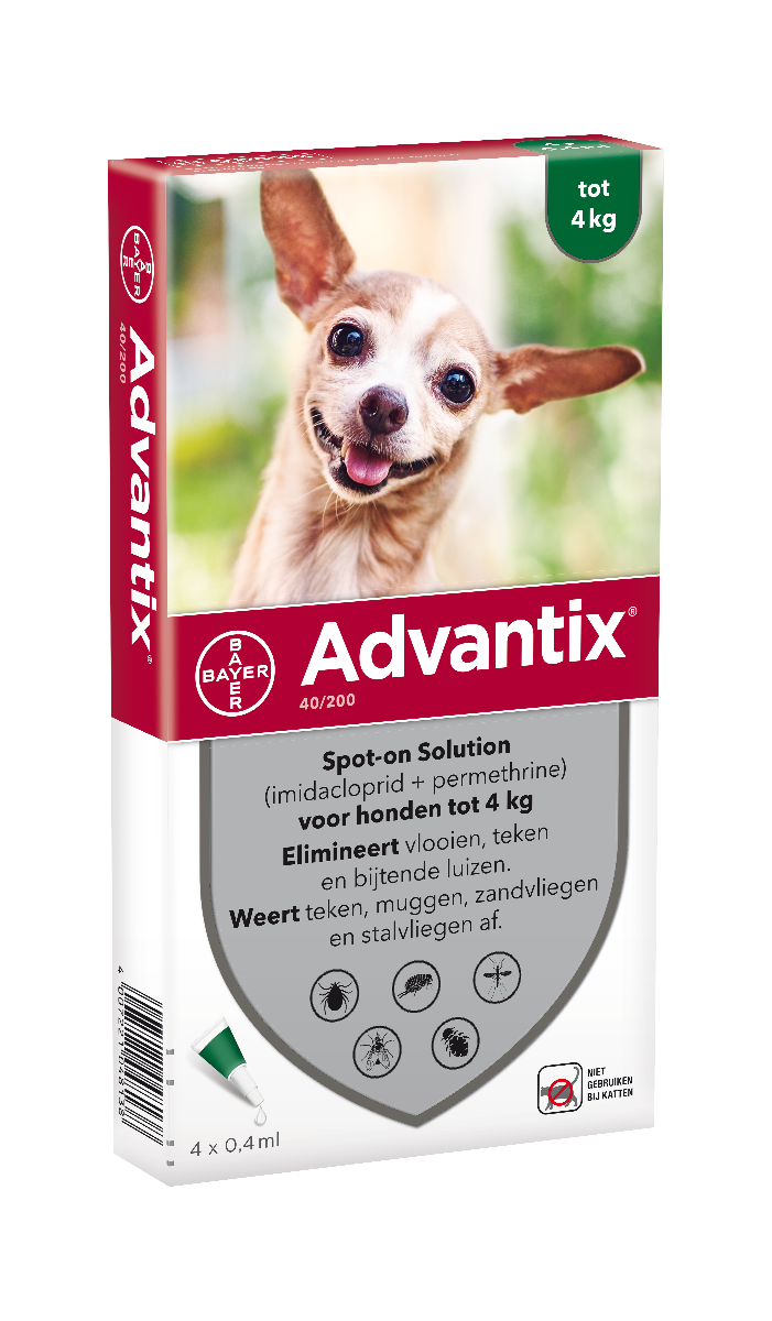 Advantix Spot-On Hond 40/200 tot 4kg - 4 pip