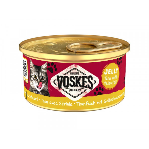 Voskes Jelly tonijn met geelstaart natvoer kat (24x85 g) 2 trays (48 x 85 g)